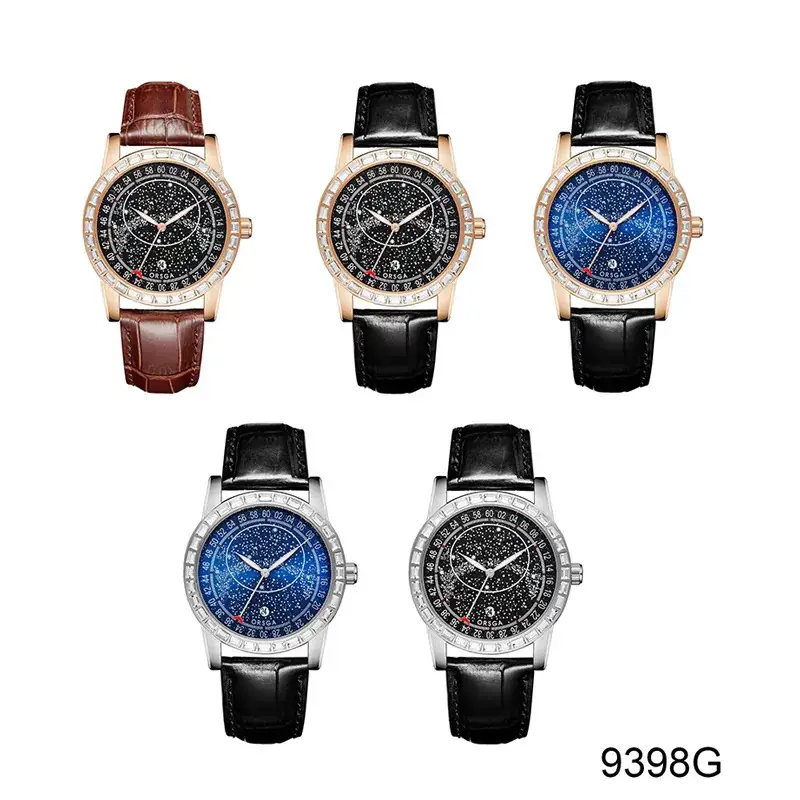 Men's Quartz Watch with Blue Star Dial and Black Strap - Image 12