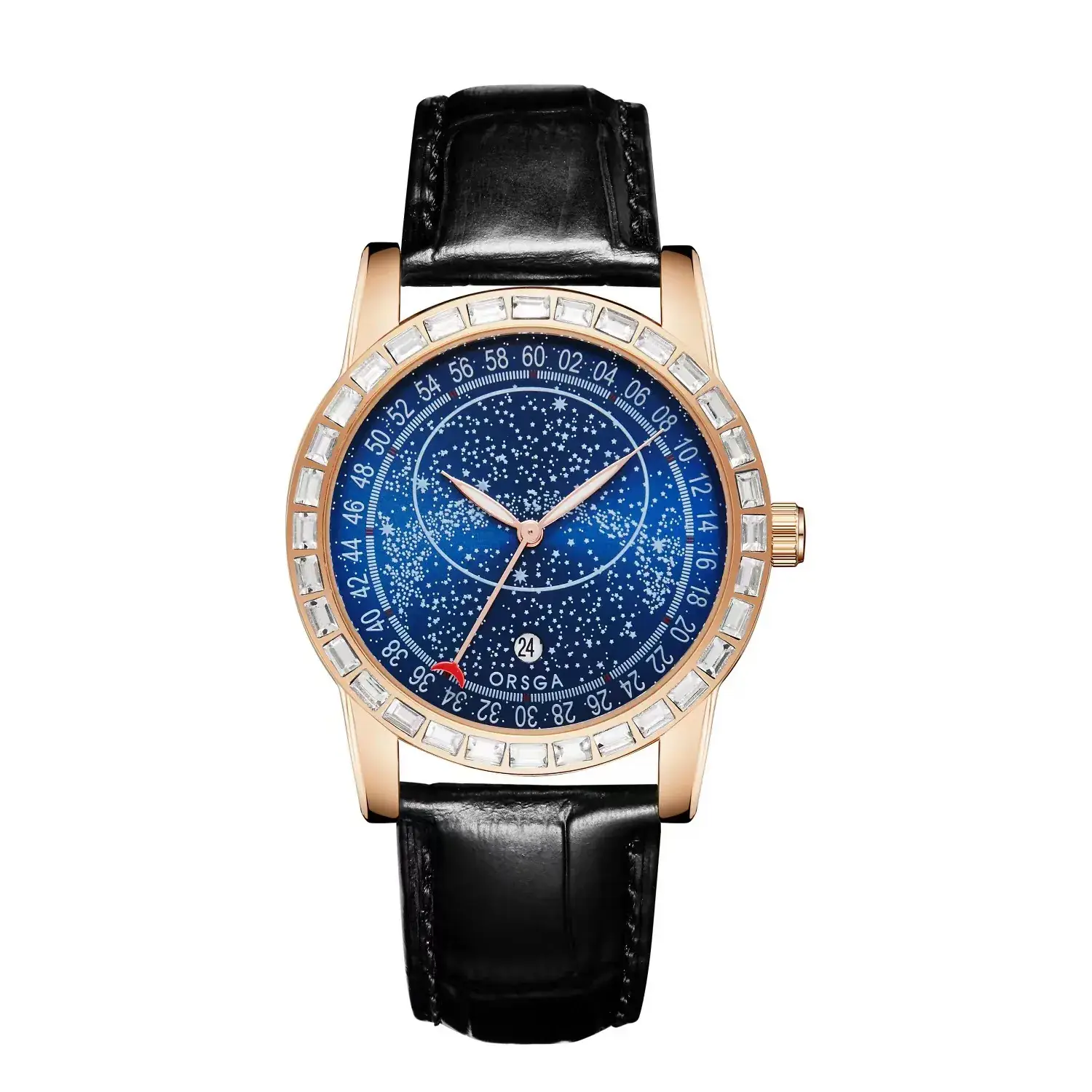 Men's Quartz Watch with Blue Star Dial and Black Strap - Image 4