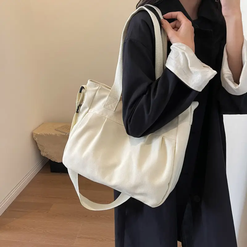Women's Green Canvas Shoulder Bag 2024 New Work Commute - Image 2