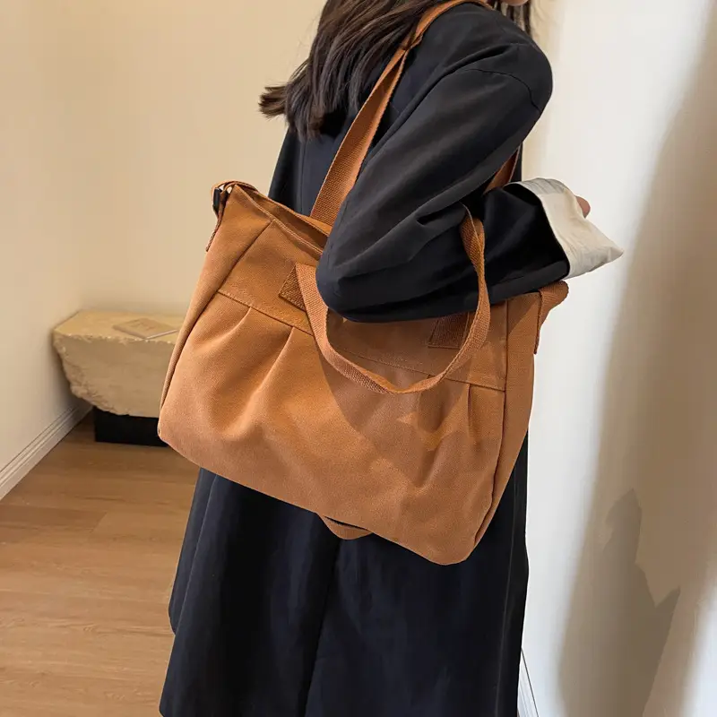Women's Green Canvas Shoulder Bag 2024 New Work Commute - Image 4