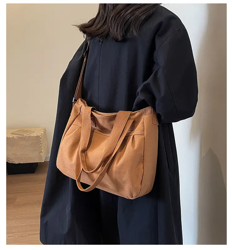 Women's Green Canvas Shoulder Bag 2024 New Work Commute — feature 1