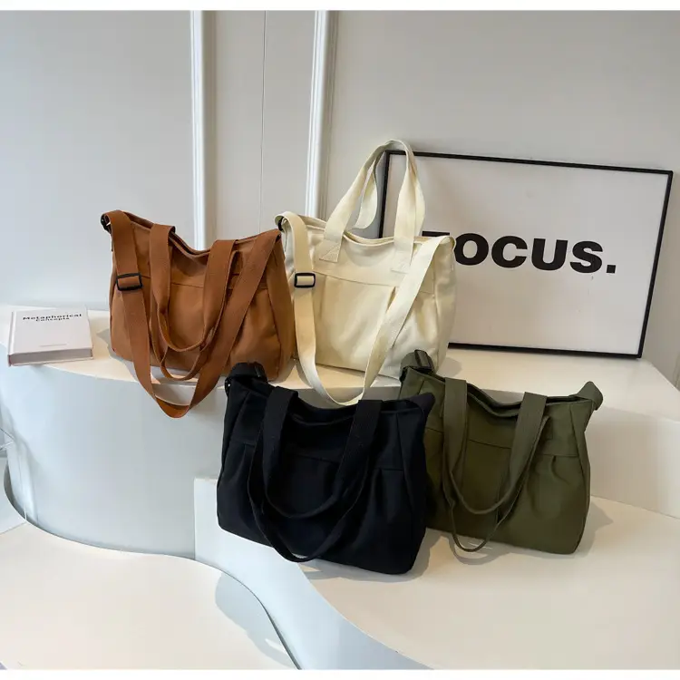 Women's Green Canvas Shoulder Bag 2024 New Work Commute — feature 13