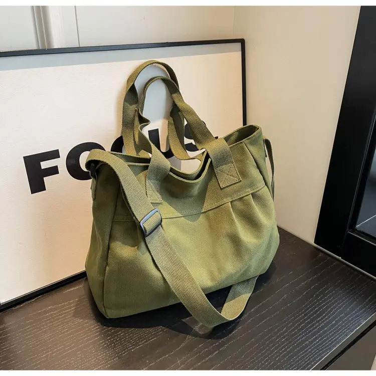 Women's Green Canvas Shoulder Bag 2024 New Work Commute — feature 27