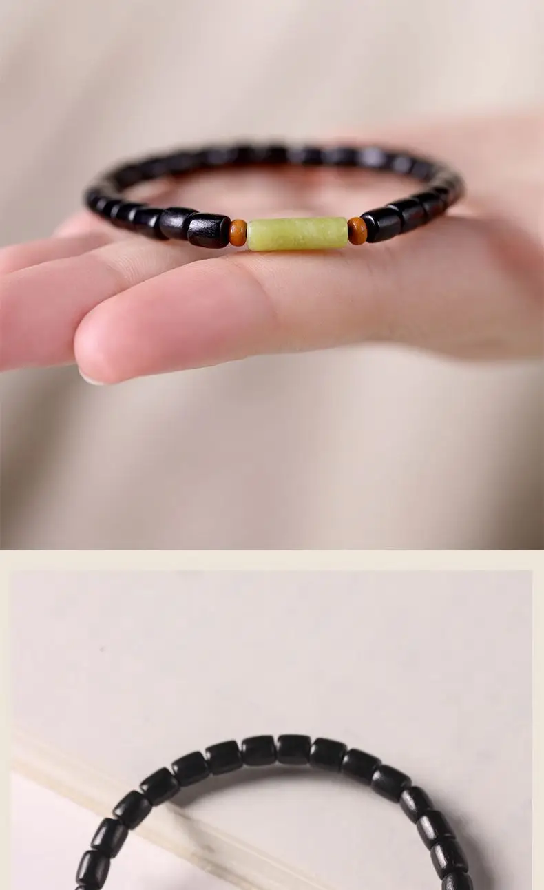 Natural Black Sandalwood Peacock Stone Bracelet — feature 7
