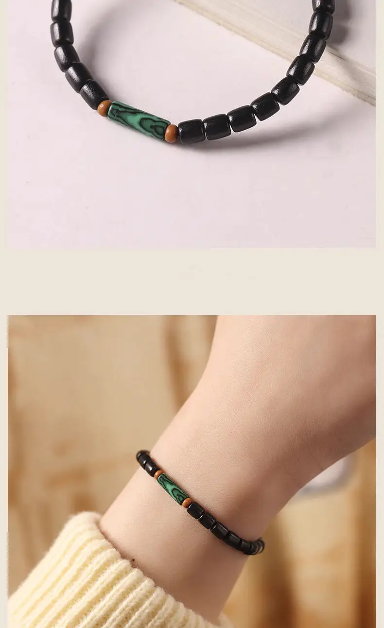 Natural Black Sandalwood Peacock Stone Bracelet — feature 8