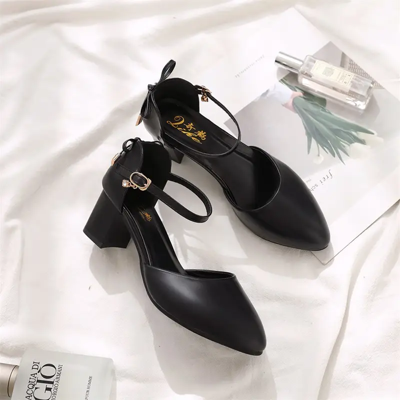 Women's Fairy Style Chunky Heel Sandals Beige