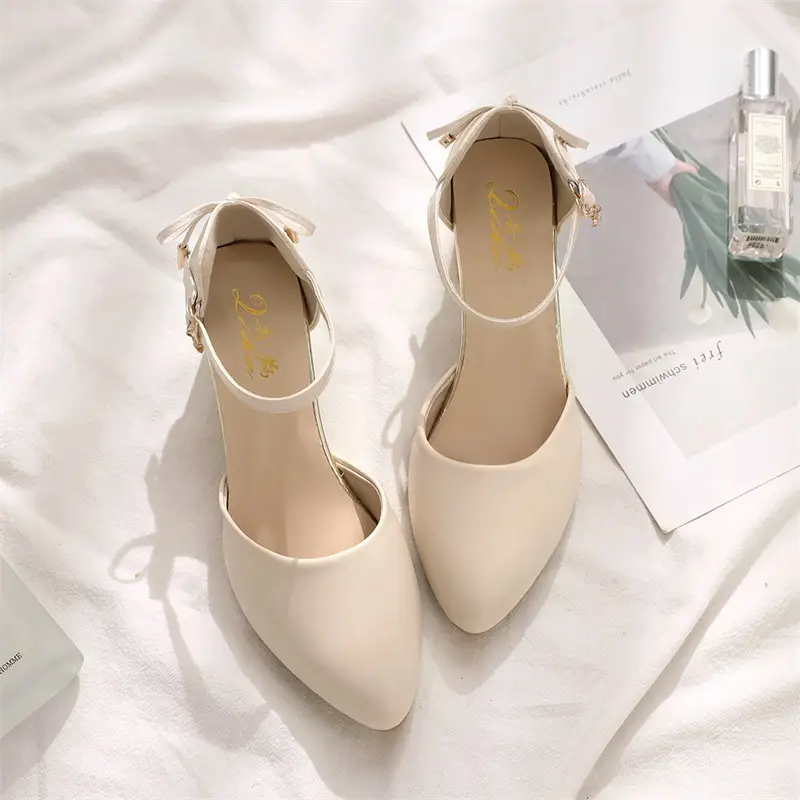 Baotou Chunky Heel High-heeled Shoes Women's 2024 New Spring and Summer Fairy Style Mid-heeled Elegant All-match Hollow Sandals for Women - Image 5