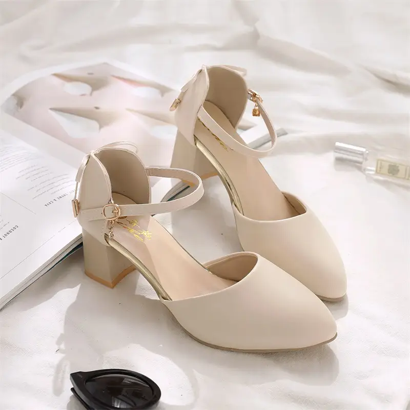 Baotou Chunky Heel High-heeled Shoes Women's 2024 New Spring and Summer Fairy Style Mid-heeled Elegant All-match Hollow Sandals for Women - Image 7