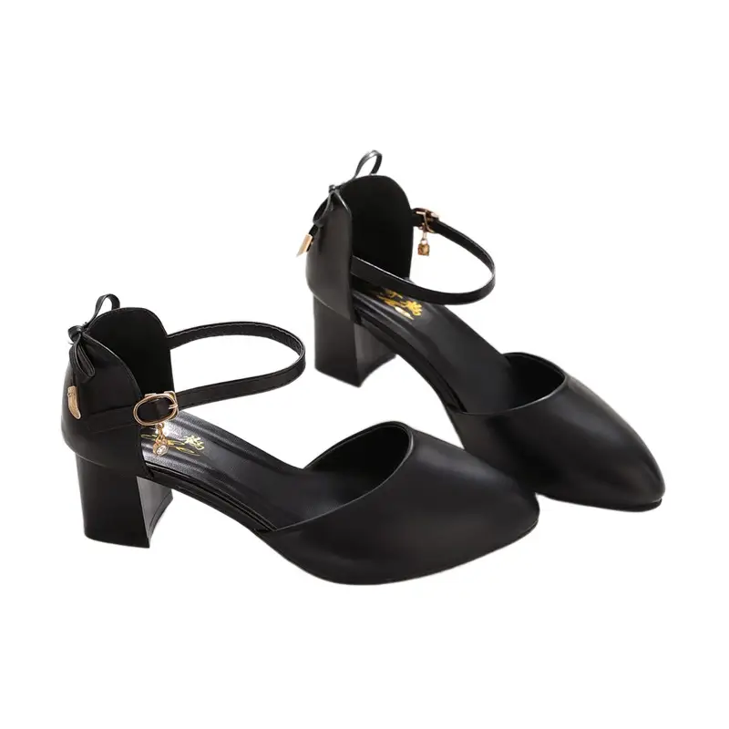 Baotou Chunky Heel High-heeled Shoes Women's 2024 New Spring and Summer Fairy Style Mid-heeled Elegant All-match Hollow Sandals for Women - Image 8