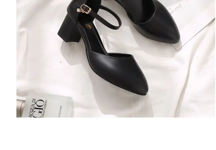 Baotou Chunky Heel High-heeled Shoes Women's 2024 New Spring and Summer Fairy Style Mid-heeled Elegant All-match Hollow Sandals for Women — feature 13