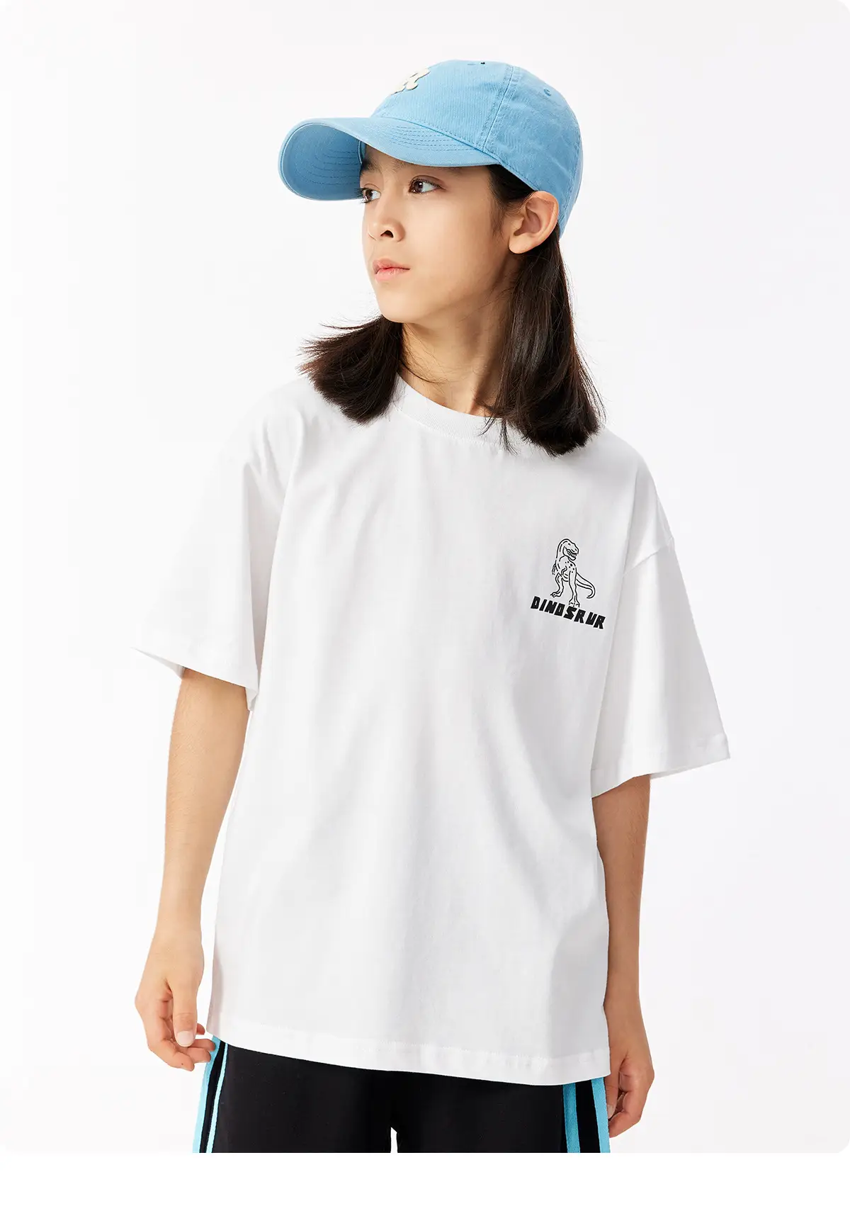 Kids Dinosaur Printed Cotton T-Shirt Olive Green — feature 22