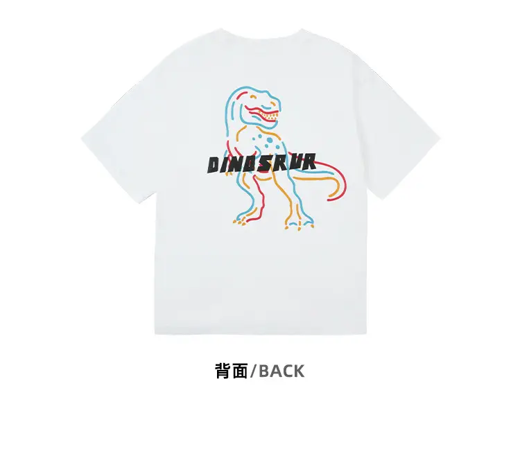 Kids Dinosaur Printed Cotton T-Shirt Olive Green — feature 27