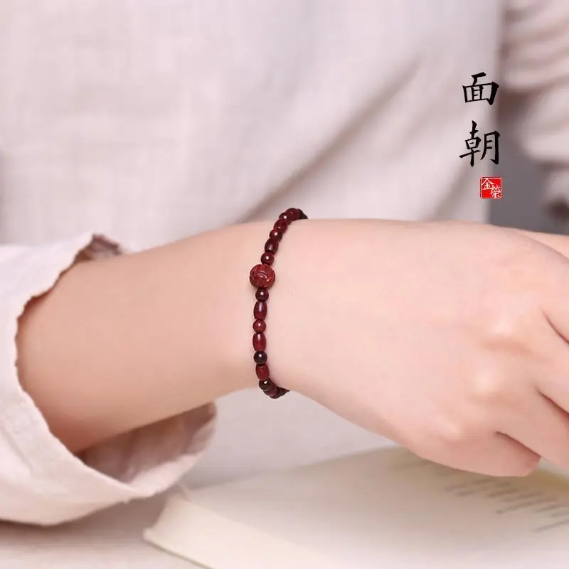 Tan Chao Red Sandalwood Bracelet Single Circle Female - Image 38