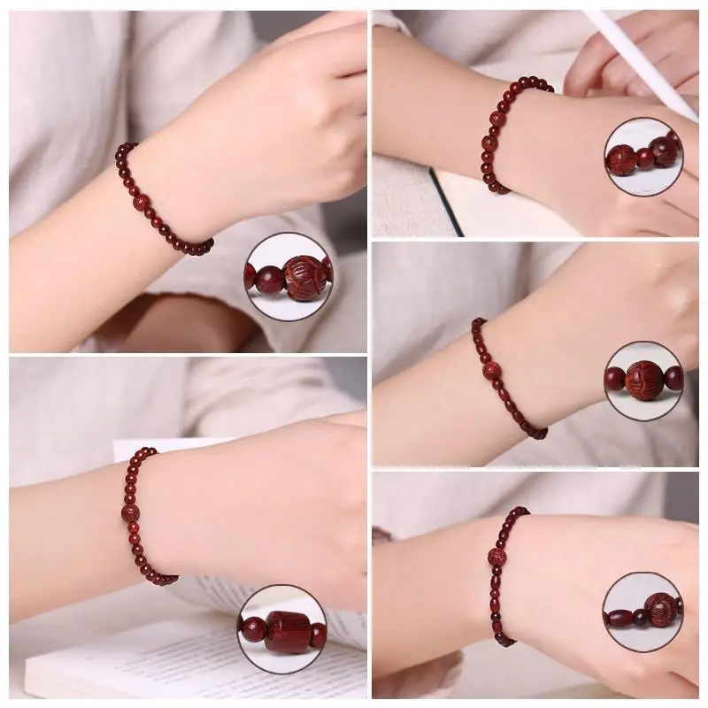 Tan Chao Red Sandalwood Bracelet Single Circle Female - Image 39