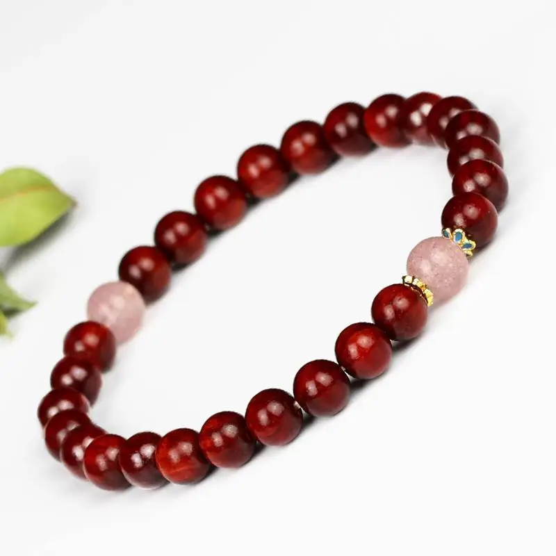 Tan Chao Red Sandalwood Bracelet Single Circle Female - Image 13
