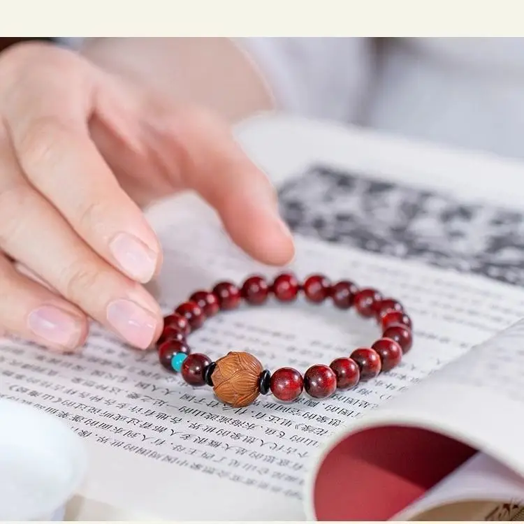 Tan Chao Red Sandalwood Bracelet Single Circle Female - Image 29