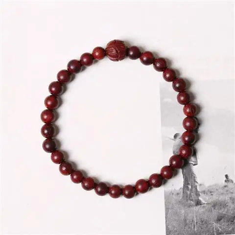 Tan Chao Red Sandalwood Bracelet Single Circle Female - Image 6
