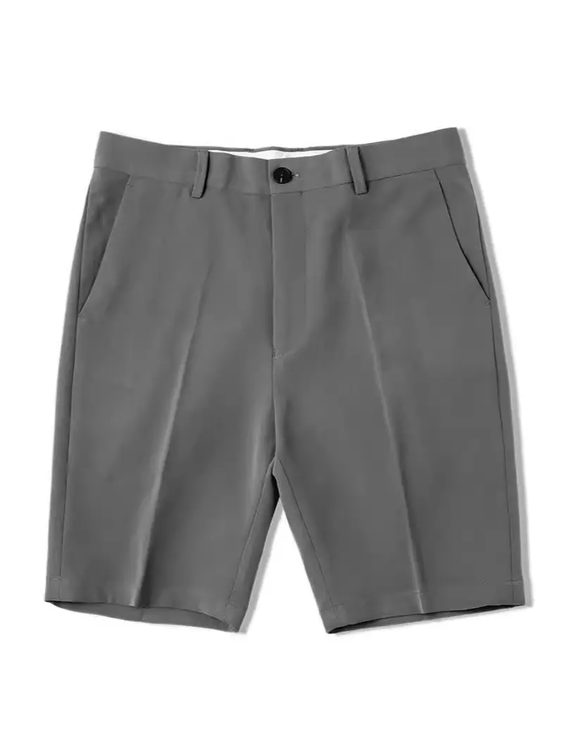 Men White Slim Fit Shorts with Black Polo Top - Image 9