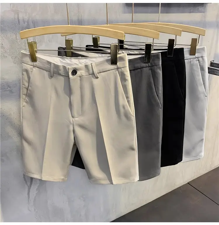 Men White Slim Fit Shorts with Black Polo Top — feature 10