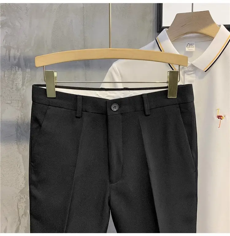 Men White Slim Fit Shorts with Black Polo Top — feature 11