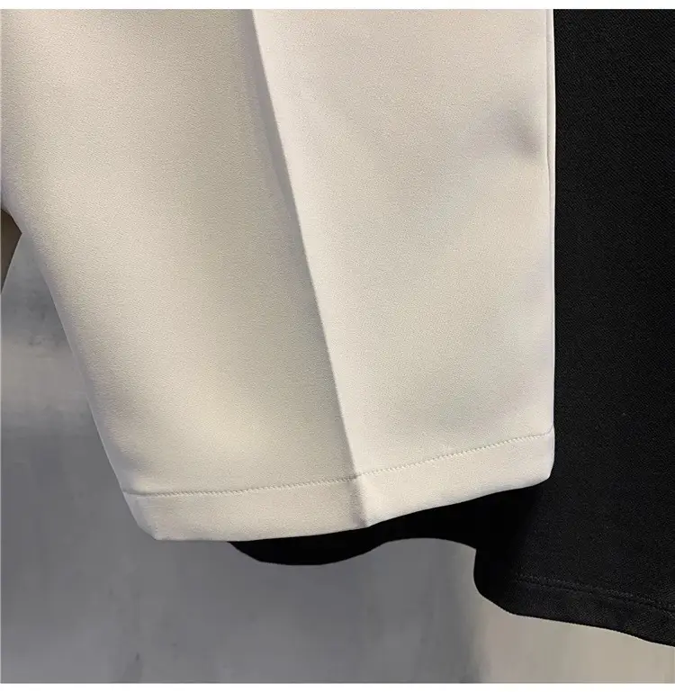 Men White Slim Fit Shorts with Black Polo Top — feature 18