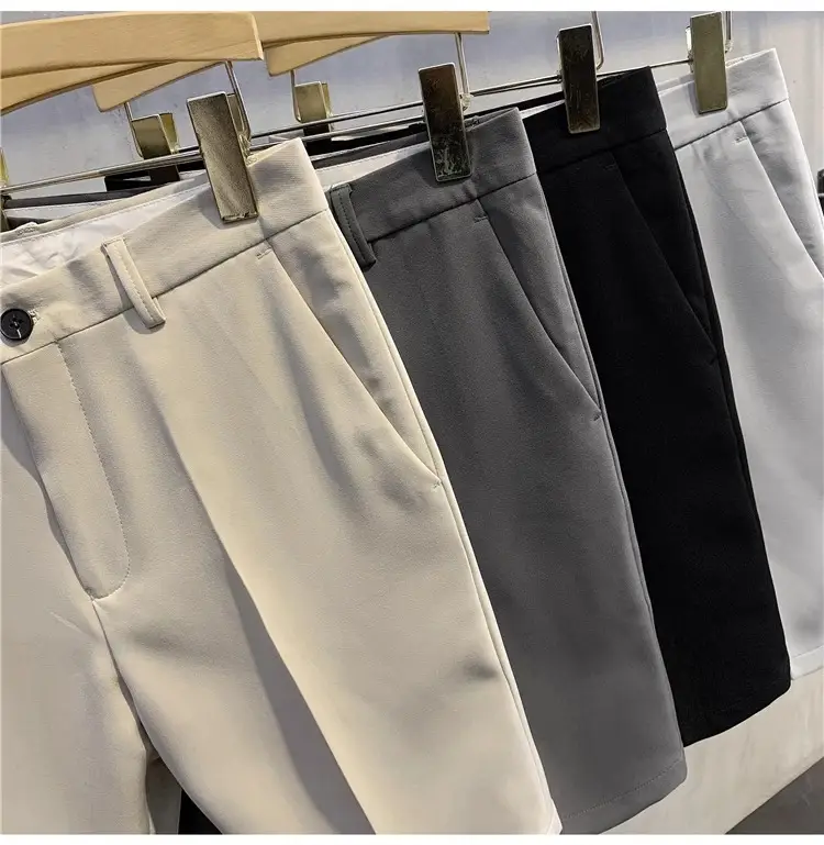 Men White Slim Fit Shorts with Black Polo Top — feature 9