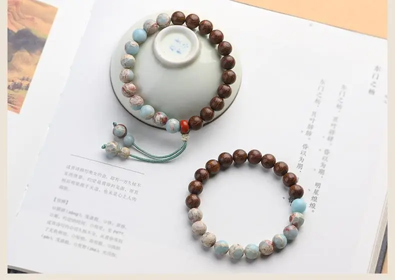 8mm Wooden Zen Stone Bracelet for Men Women — feature 11