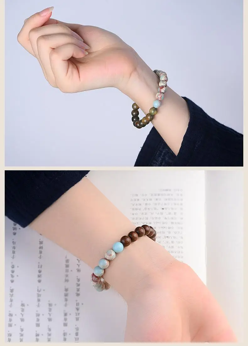 8mm Wooden Zen Stone Bracelet for Men Women — feature 13
