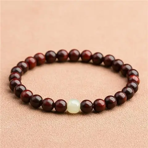 Authentic Small-Leaf Red Sandalwood Bracelet for Men - Image 9