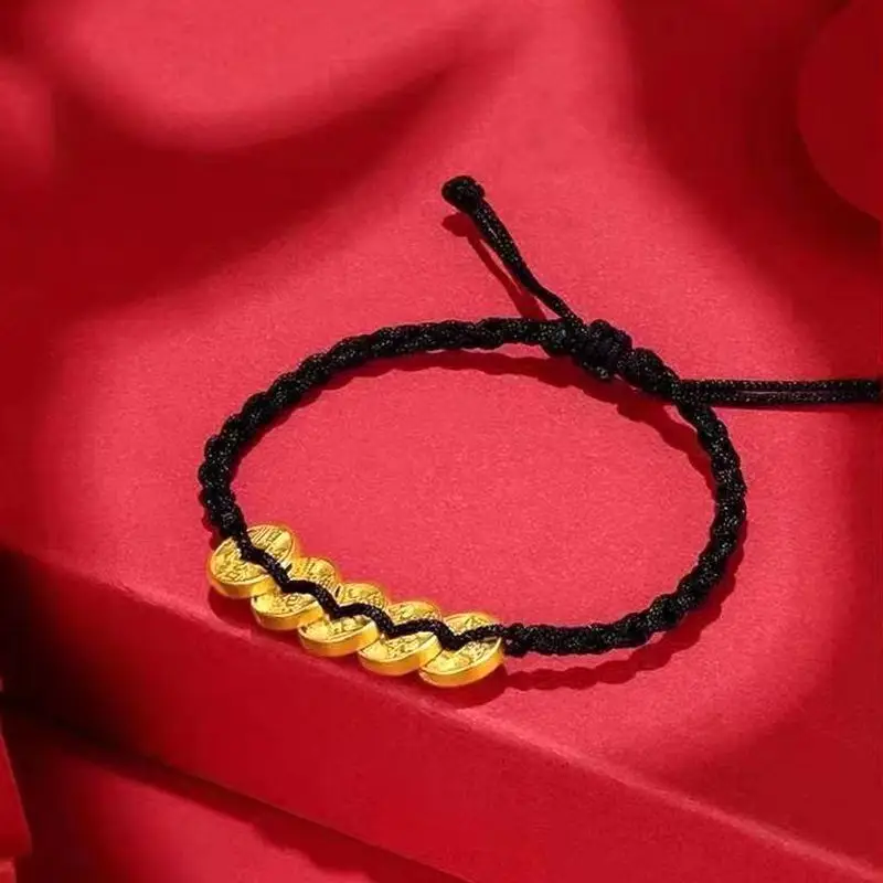 Copper Coin Sand Gold Five Emperors Bracelet — feature 4