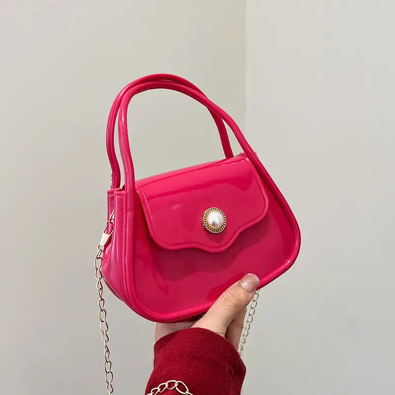 Pink Jelly Chain Shoulder Bag for Girls - Image 10