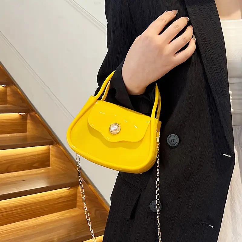 Pink Jelly Chain Shoulder Bag for Girls - Image 12