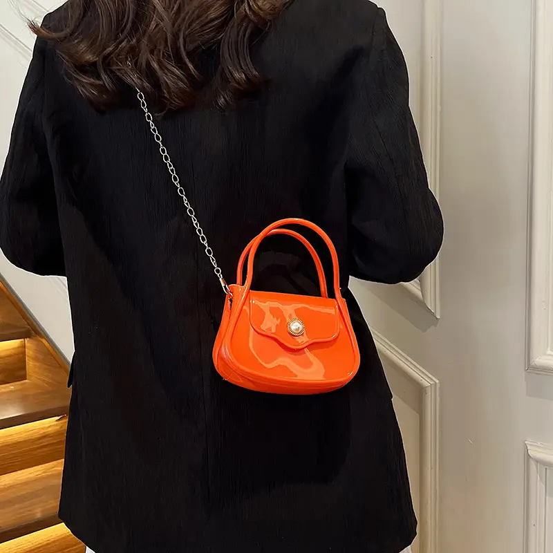 Pink Jelly Chain Shoulder Bag for Girls - Image 13