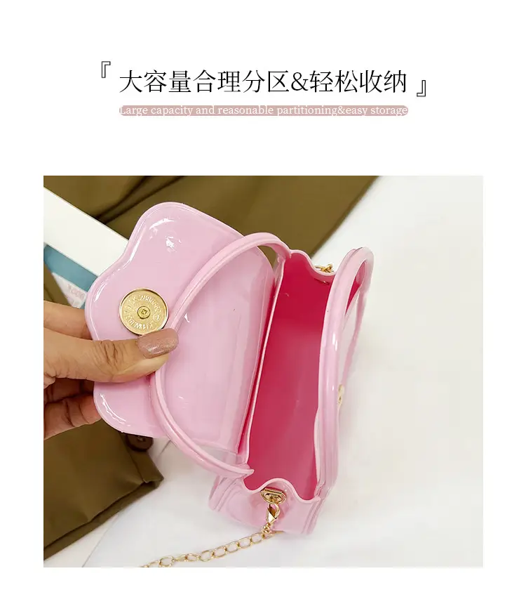 Pink Jelly Chain Shoulder Bag for Girls — feature 5