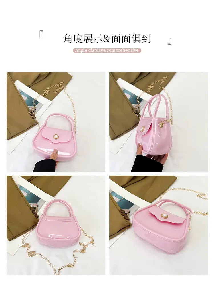 Pink Jelly Chain Shoulder Bag for Girls — feature 6