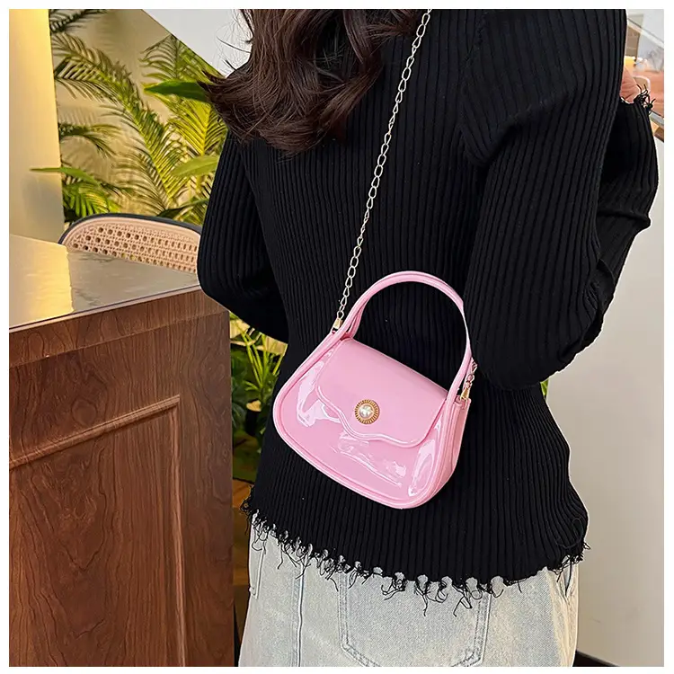 Pink Jelly Chain Shoulder Bag for Girls — feature 7