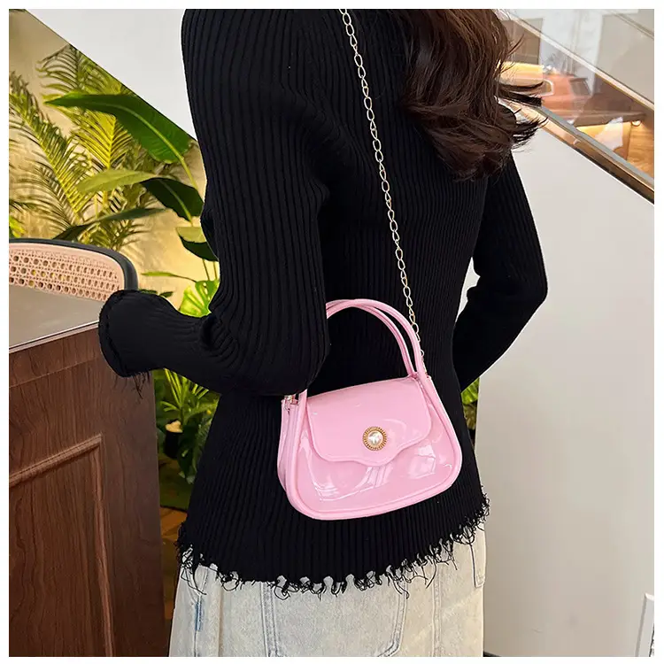 Pink Jelly Chain Shoulder Bag for Girls — feature 8