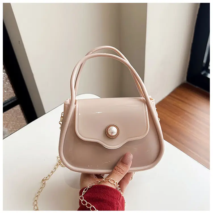 Pink Jelly Chain Shoulder Bag for Girls - Image 3