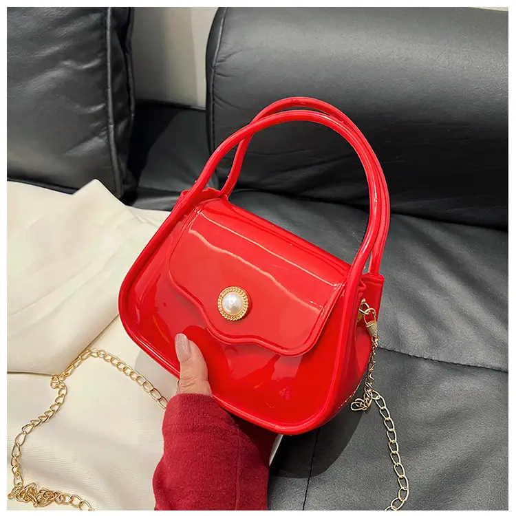 Pink Jelly Chain Shoulder Bag for Girls - Image 4