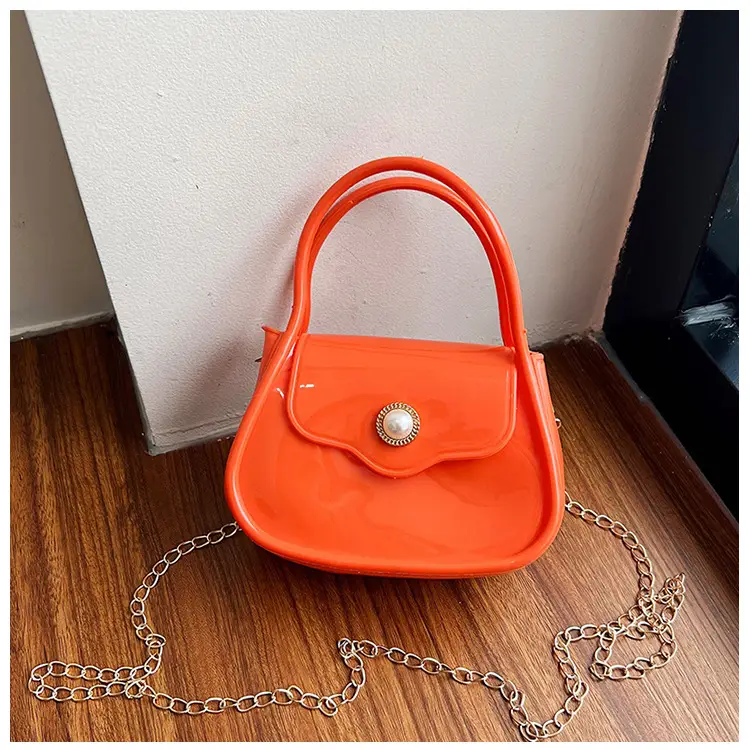 Pink Jelly Chain Shoulder Bag for Girls - Image 5