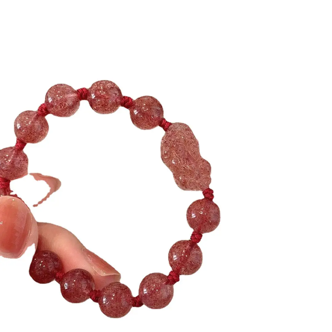 Natural Strawberry Crystal Pixiu Bracelet for Women - Image 6