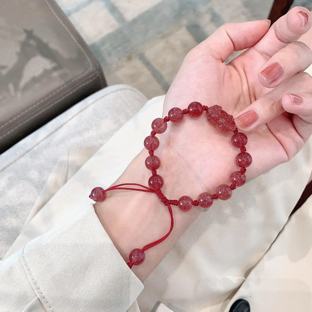 Natural Strawberry Crystal Pixiu Bracelet for Women — feature 1