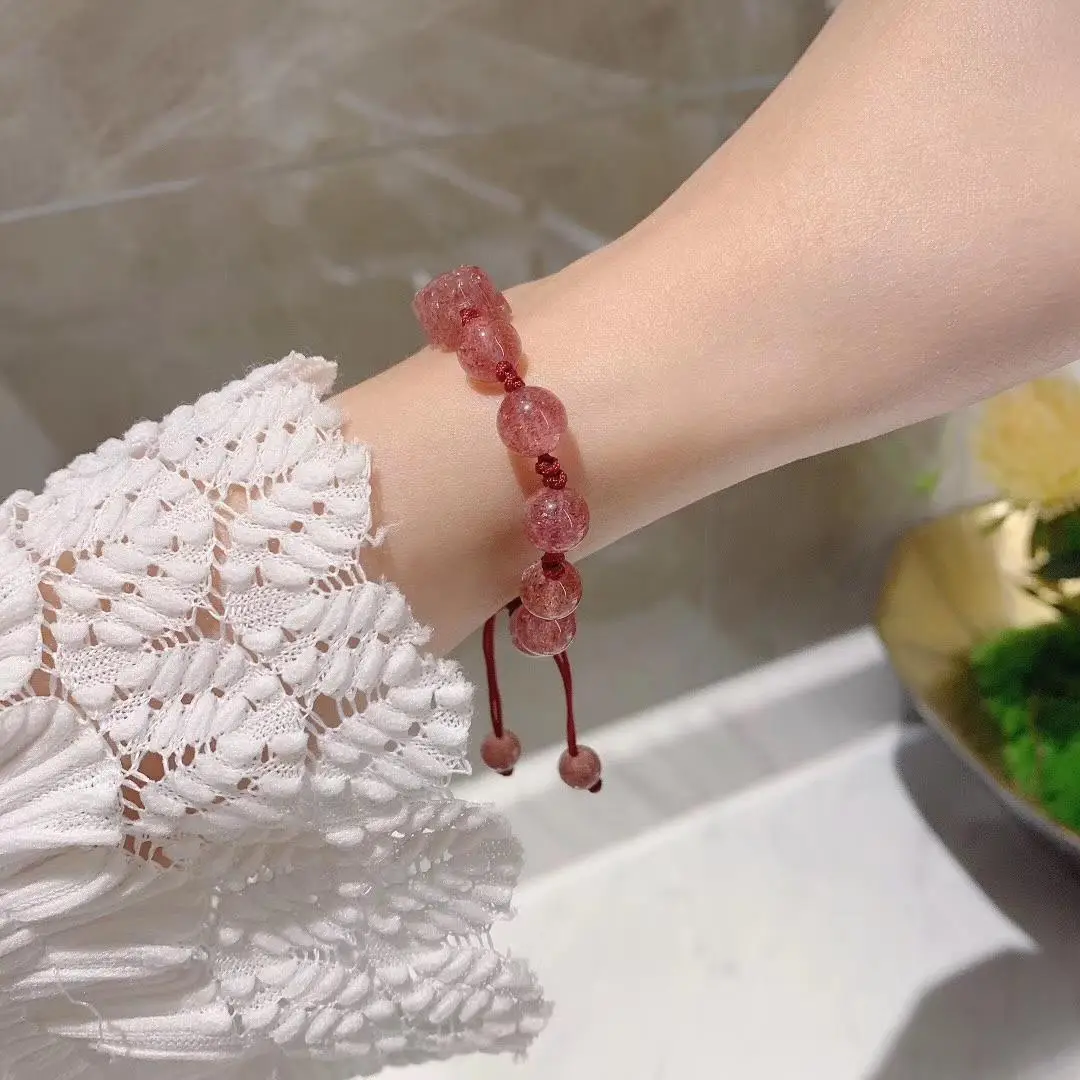 Natural Strawberry Crystal Pixiu Bracelet for Women — feature 5
