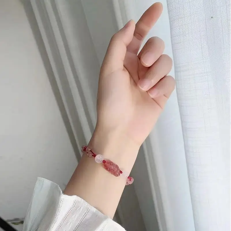 Peach Blossom Crystal Bracelet for Women - Image 4