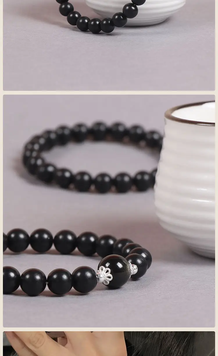 Obsidian Multi-Circle Stacked Rosary Bracelets for Women — feature 7