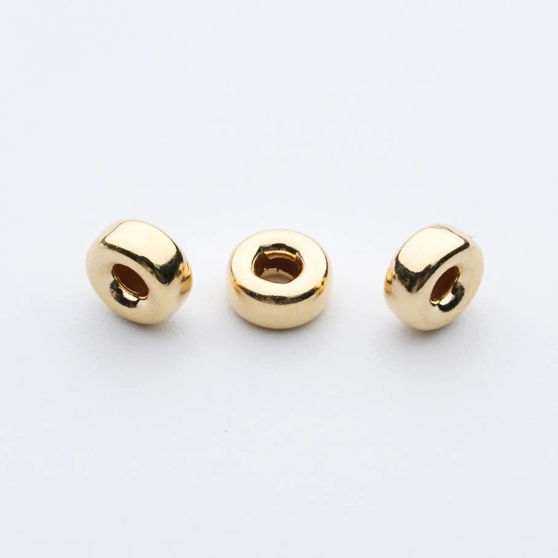 18K Gold Separator Beads Abacus Triangle Square Beads - Image 10