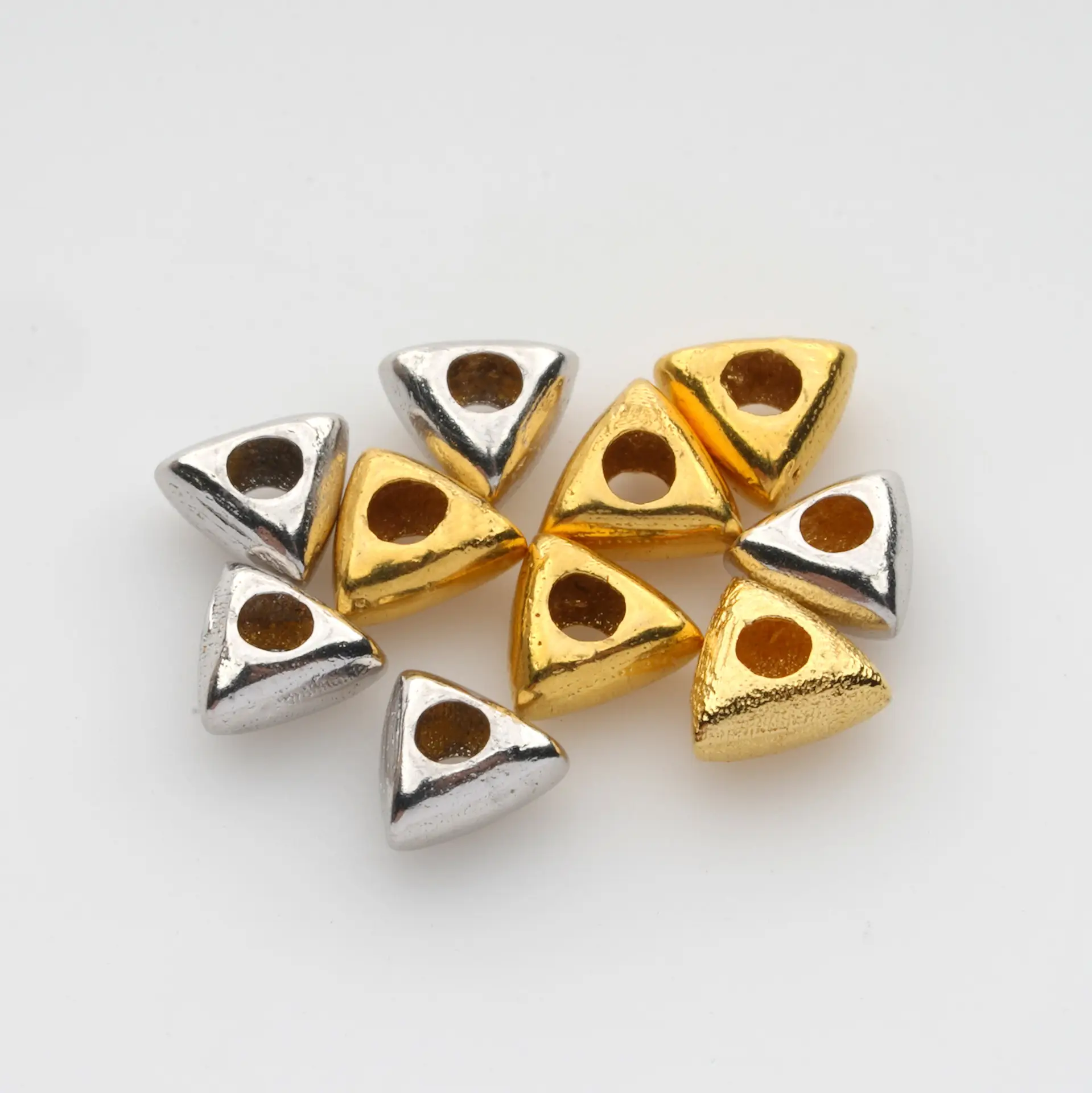 18K Gold Separator Beads Abacus Triangle Square Beads - Image 11