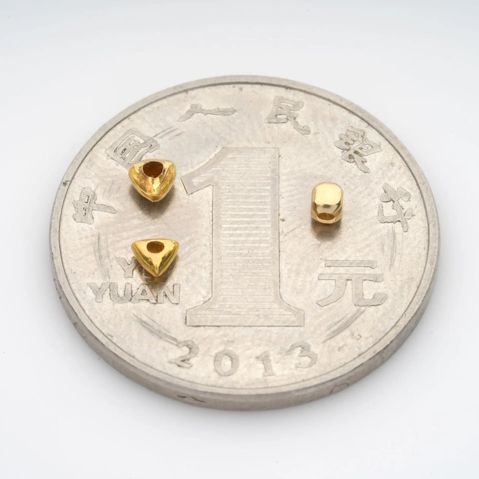 18K Gold Separator Beads Abacus Triangle Square Beads - Image 13
