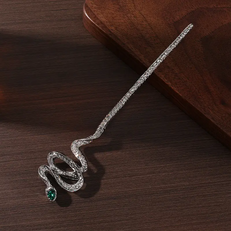 Spirit Snake Hairpin with Diamond Engraving — feature 8