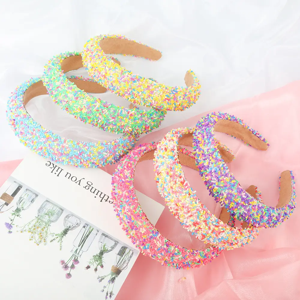 Wide Bristle Headband with Candy Color Sprays for Women - Image 7